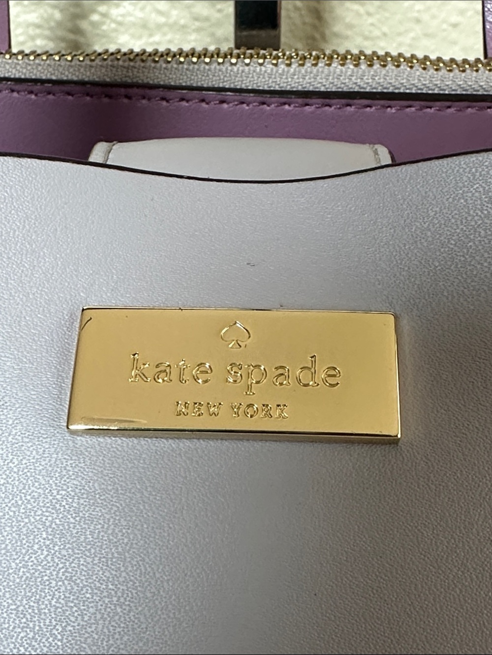 Like NEW Kate Spade Lavender Satchel with matching Long Strap - Picture 11 of 15